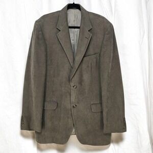 Weatherproof Garment‎ Company Mens Olive Green Corduroy Two Button Blazer Jacket